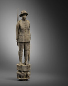 Wooden sculpture of a Hunter sculpted by Fesira Madagascar