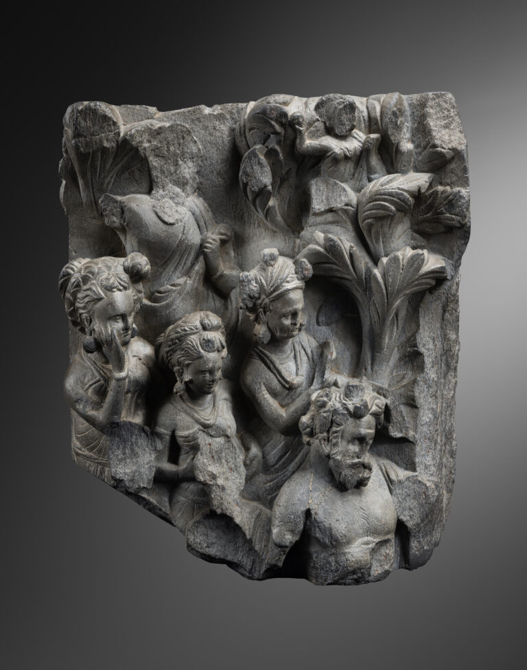 RELIEF OF VAJRAPANI WITH FEMALE ATTENDANTS FIGURES