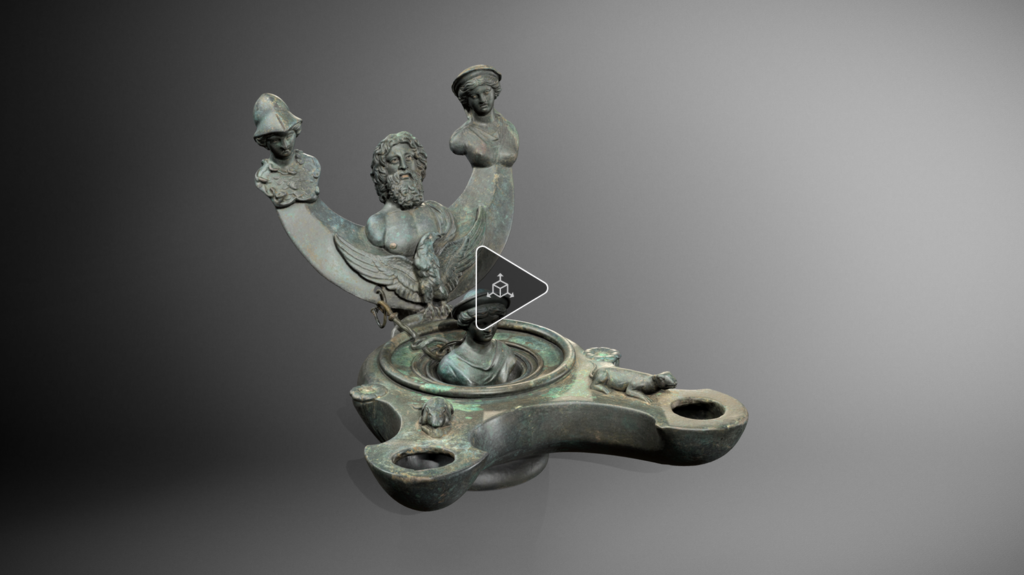 3D Bronze oil Lamp